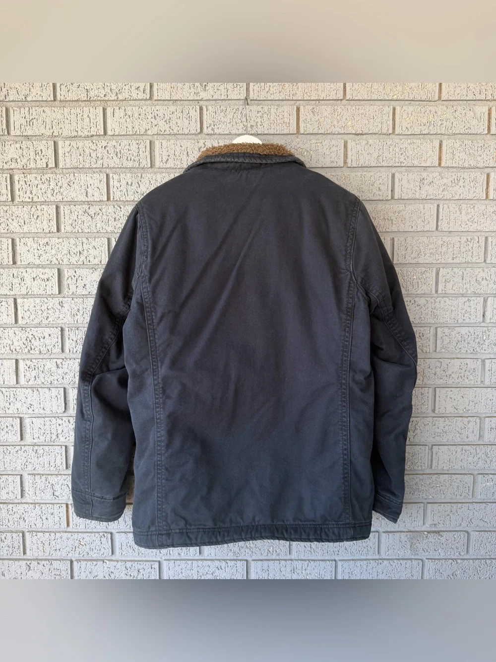 Y2K HOLLISTER Mens Sherpa lined Military Utility  Field Jacket in Navy Blue Sz M